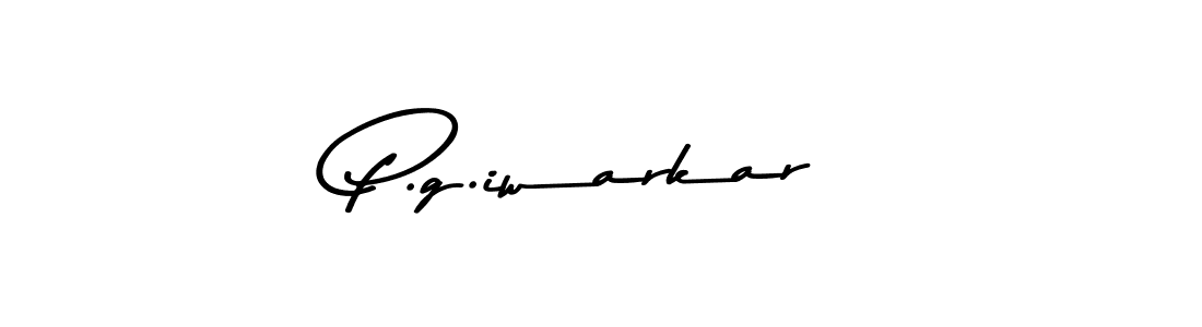 Create a beautiful signature design for name P.g.iwarkar. With this signature (Asem Kandis PERSONAL USE) fonts, you can make a handwritten signature for free. P.g.iwarkar signature style 9 images and pictures png