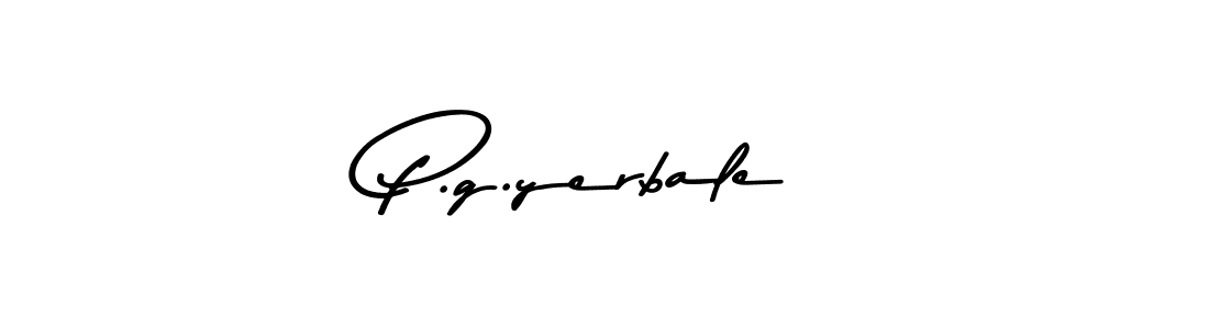 Create a beautiful signature design for name P.g.yerbale. With this signature (Asem Kandis PERSONAL USE) fonts, you can make a handwritten signature for free. P.g.yerbale signature style 9 images and pictures png