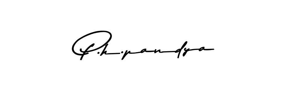 Make a beautiful signature design for name P.h.pandya. With this signature (Asem Kandis PERSONAL USE) style, you can create a handwritten signature for free. P.h.pandya signature style 9 images and pictures png