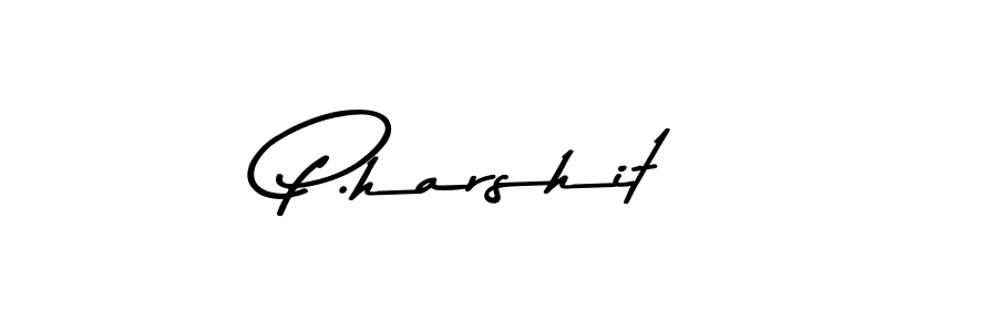 How to make P.harshit name signature. Use Asem Kandis PERSONAL USE style for creating short signs online. This is the latest handwritten sign. P.harshit signature style 9 images and pictures png