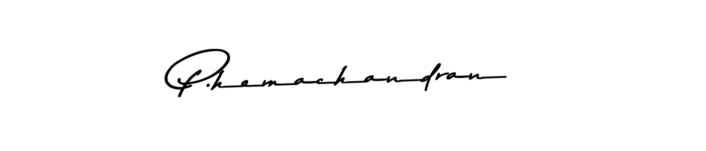 How to make P.hemachandran name signature. Use Asem Kandis PERSONAL USE style for creating short signs online. This is the latest handwritten sign. P.hemachandran signature style 9 images and pictures png