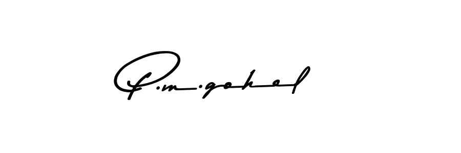 P.m.gohel stylish signature style. Best Handwritten Sign (Asem Kandis PERSONAL USE) for my name. Handwritten Signature Collection Ideas for my name P.m.gohel. P.m.gohel signature style 9 images and pictures png