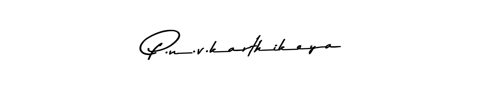 How to make P.n.v.karthikeya name signature. Use Asem Kandis PERSONAL USE style for creating short signs online. This is the latest handwritten sign. P.n.v.karthikeya signature style 9 images and pictures png