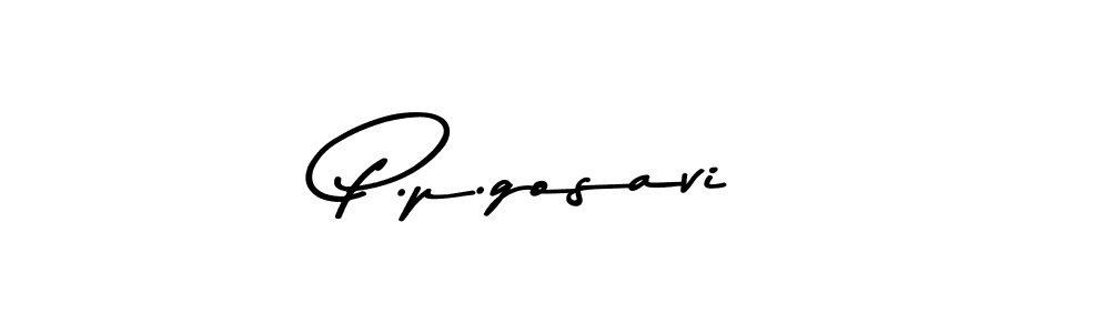 How to make P.p.gosavi name signature. Use Asem Kandis PERSONAL USE style for creating short signs online. This is the latest handwritten sign. P.p.gosavi signature style 9 images and pictures png