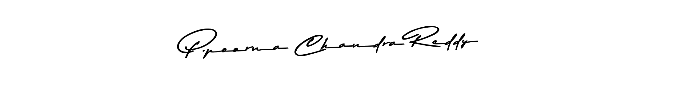 How to make P.poorna Chandra Reddy name signature. Use Asem Kandis PERSONAL USE style for creating short signs online. This is the latest handwritten sign. P.poorna Chandra Reddy signature style 9 images and pictures png