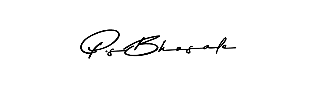 Create a beautiful signature design for name P.s Bhosale. With this signature (Asem Kandis PERSONAL USE) fonts, you can make a handwritten signature for free. P.s Bhosale signature style 9 images and pictures png