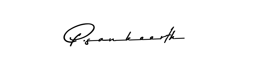 Create a beautiful signature design for name P.sankeerth. With this signature (Asem Kandis PERSONAL USE) fonts, you can make a handwritten signature for free. P.sankeerth signature style 9 images and pictures png