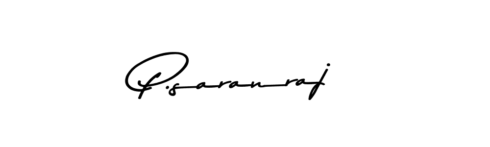 Make a beautiful signature design for name P.saranraj. With this signature (Asem Kandis PERSONAL USE) style, you can create a handwritten signature for free. P.saranraj signature style 9 images and pictures png