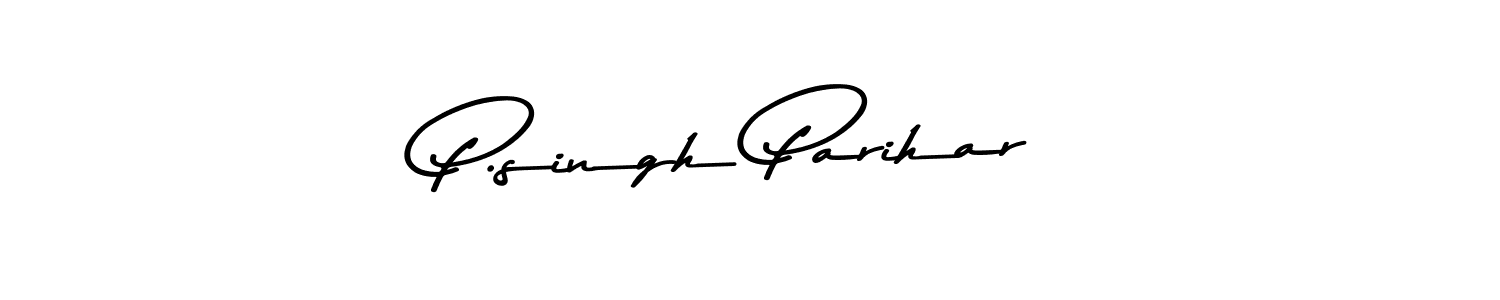 How to make P.singh Parihar name signature. Use Asem Kandis PERSONAL USE style for creating short signs online. This is the latest handwritten sign. P.singh Parihar signature style 9 images and pictures png