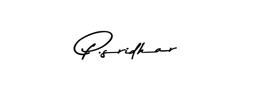P.sridhar stylish signature style. Best Handwritten Sign (Asem Kandis PERSONAL USE) for my name. Handwritten Signature Collection Ideas for my name P.sridhar. P.sridhar signature style 9 images and pictures png