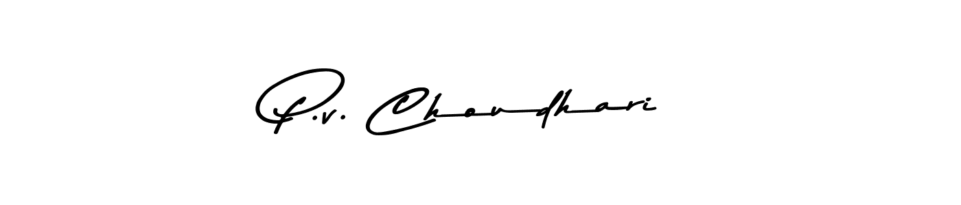 How to Draw P.v. Choudhari signature style? Asem Kandis PERSONAL USE is a latest design signature styles for name P.v. Choudhari. P.v. Choudhari signature style 9 images and pictures png