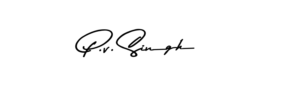 Design your own signature with our free online signature maker. With this signature software, you can create a handwritten (Asem Kandis PERSONAL USE) signature for name P.v. Singh. P.v. Singh signature style 9 images and pictures png