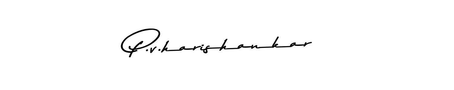 Create a beautiful signature design for name P.v.harishankar. With this signature (Asem Kandis PERSONAL USE) fonts, you can make a handwritten signature for free. P.v.harishankar signature style 9 images and pictures png