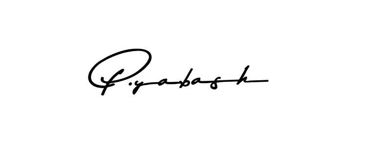 How to make P.yabash name signature. Use Asem Kandis PERSONAL USE style for creating short signs online. This is the latest handwritten sign. P.yabash signature style 9 images and pictures png