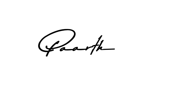 Make a beautiful signature design for name Paarth. With this signature (Asem Kandis PERSONAL USE) style, you can create a handwritten signature for free. Paarth signature style 9 images and pictures png