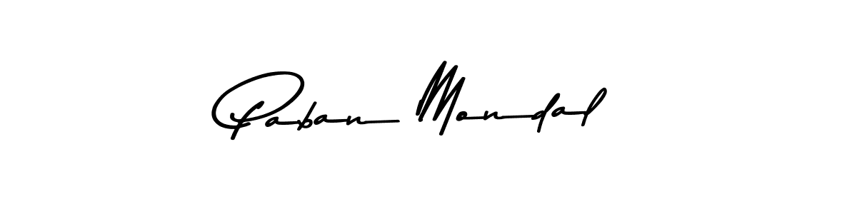 Make a beautiful signature design for name Paban Mondal. With this signature (Asem Kandis PERSONAL USE) style, you can create a handwritten signature for free. Paban Mondal signature style 9 images and pictures png