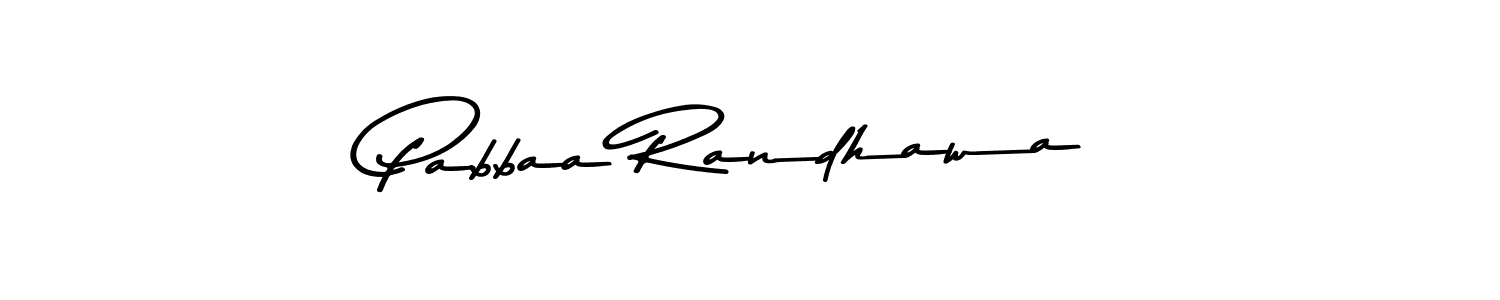 Design your own signature with our free online signature maker. With this signature software, you can create a handwritten (Asem Kandis PERSONAL USE) signature for name Pabbaa Randhawa. Pabbaa Randhawa signature style 9 images and pictures png