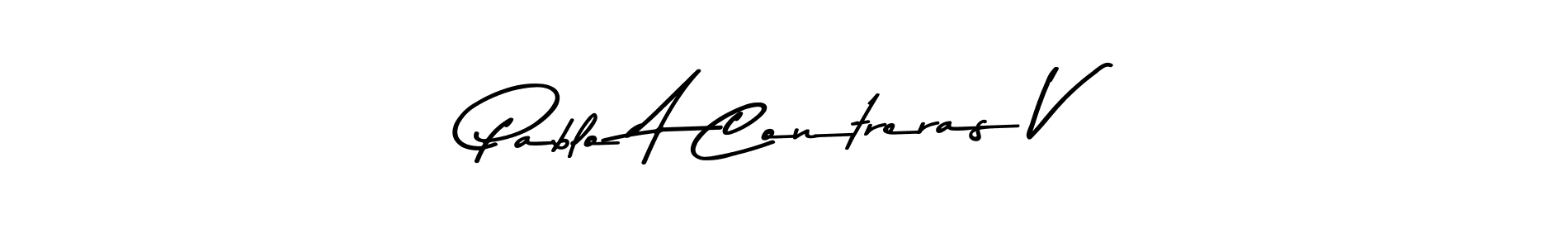 How to make Pablo A Contreras V name signature. Use Asem Kandis PERSONAL USE style for creating short signs online. This is the latest handwritten sign. Pablo A Contreras V signature style 9 images and pictures png