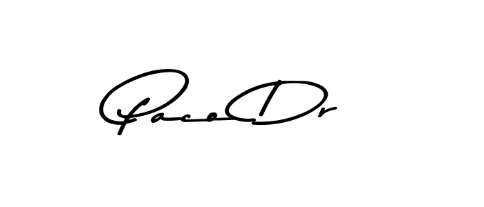 Make a beautiful signature design for name Paco Dr. With this signature (Asem Kandis PERSONAL USE) style, you can create a handwritten signature for free. Paco Dr signature style 9 images and pictures png