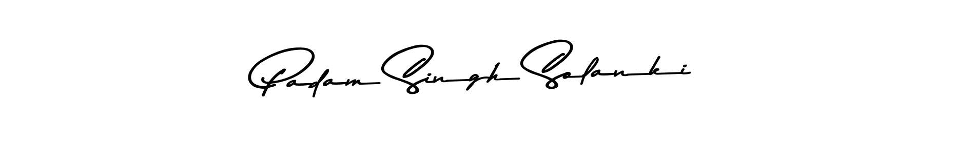 Create a beautiful signature design for name Padam Singh Solanki. With this signature (Asem Kandis PERSONAL USE) fonts, you can make a handwritten signature for free. Padam Singh Solanki signature style 9 images and pictures png