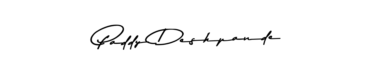 How to make Paddy Deshpande name signature. Use Asem Kandis PERSONAL USE style for creating short signs online. This is the latest handwritten sign. Paddy Deshpande signature style 9 images and pictures png