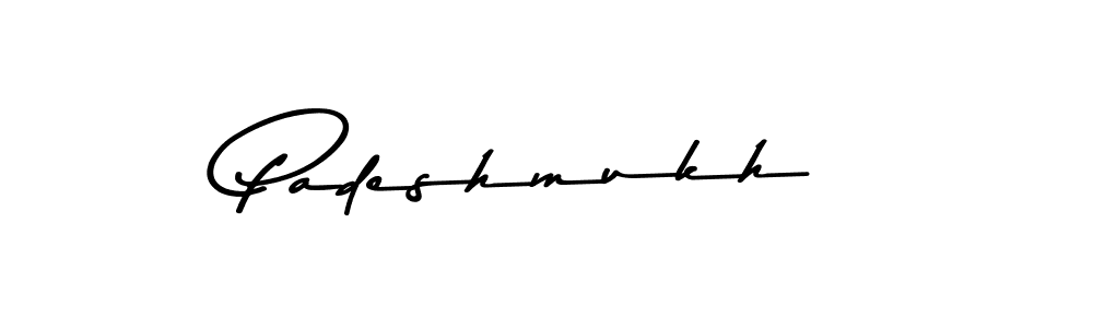 Create a beautiful signature design for name Padeshmukh. With this signature (Asem Kandis PERSONAL USE) fonts, you can make a handwritten signature for free. Padeshmukh signature style 9 images and pictures png