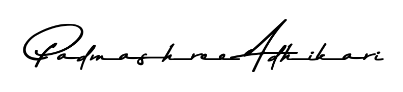 The Asem Kandis PERSONAL USE handwriting style adds charm and authenticity to name Padmashree Adhikari. A wonderful choice for personal thank-you notes. Padmashree Adhikari signature style 9 images and pictures png