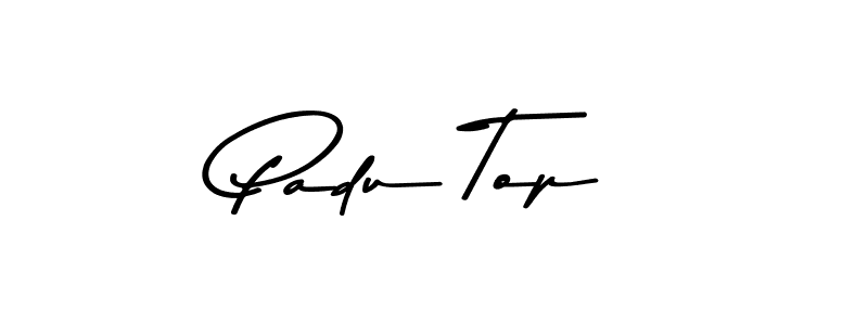 Create a beautiful signature design for name Padu Top. With this signature (Asem Kandis PERSONAL USE) fonts, you can make a handwritten signature for free. Padu Top signature style 9 images and pictures png