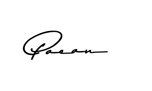 How to make Paean name signature. Use Asem Kandis PERSONAL USE style for creating short signs online. This is the latest handwritten sign. Paean signature style 9 images and pictures png