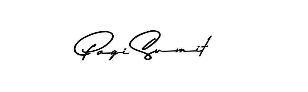 Create a beautiful signature design for name Pagi Sumit. With this signature (Asem Kandis PERSONAL USE) fonts, you can make a handwritten signature for free. Pagi Sumit signature style 9 images and pictures png
