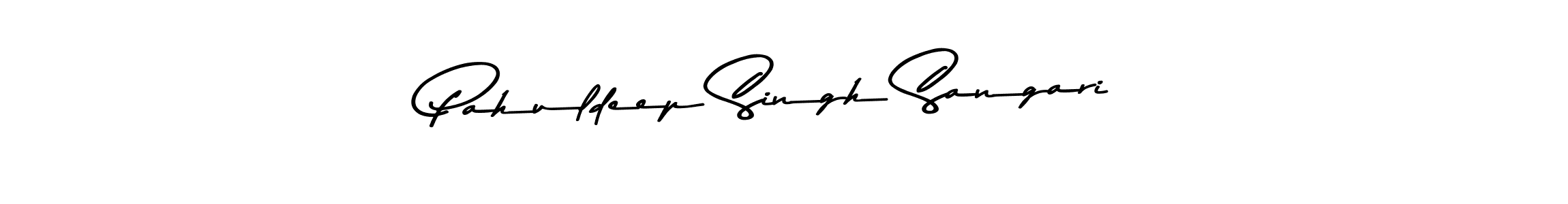 How to make Pahuldeep Singh Sangari name signature. Use Asem Kandis PERSONAL USE style for creating short signs online. This is the latest handwritten sign. Pahuldeep Singh Sangari signature style 9 images and pictures png