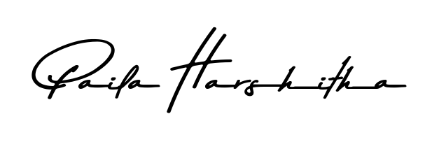 Enhance your business communications with Paila Harshitha signature in Asem Kandis PERSONAL USE lettering. Clean, modern, and universally compatible. Paila Harshitha signature style 9 images and pictures png
