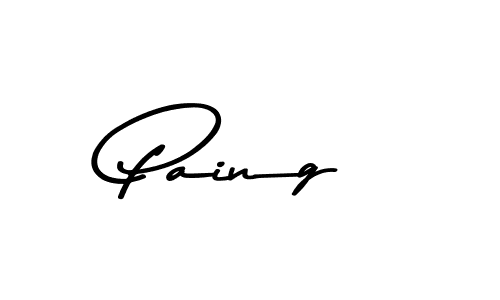 Design your own signature with our free online signature maker. With this signature software, you can create a handwritten (Asem Kandis PERSONAL USE) signature for name Paing. Paing signature style 9 images and pictures png
