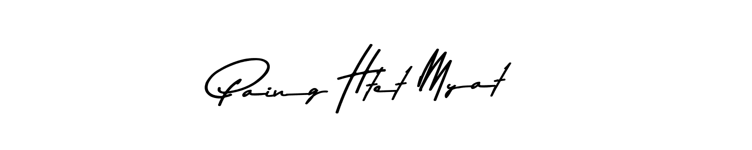 The best way (Asem Kandis PERSONAL USE) to make a short signature is to pick only two or three words in your name. The name Paing Htet Myat include a total of six letters. For converting this name. Paing Htet Myat signature style 9 images and pictures png