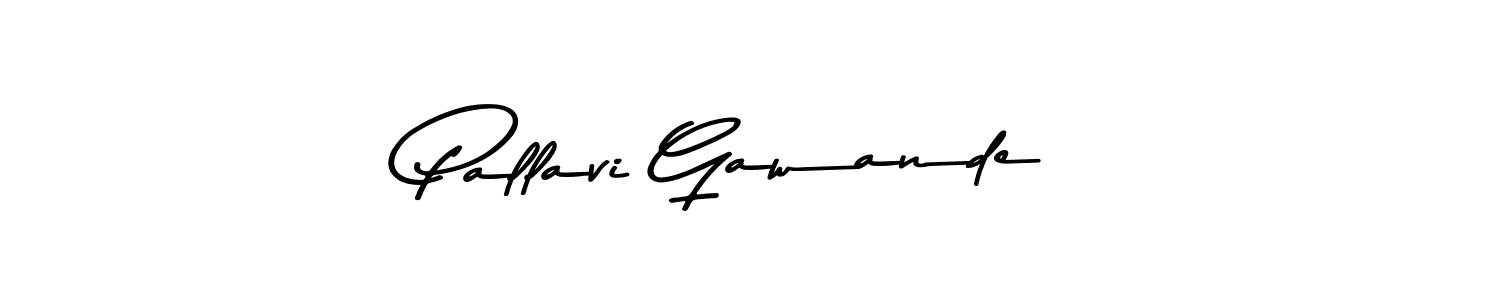 How to make Pallavi Gawande name signature. Use Asem Kandis PERSONAL USE style for creating short signs online. This is the latest handwritten sign. Pallavi Gawande signature style 9 images and pictures png