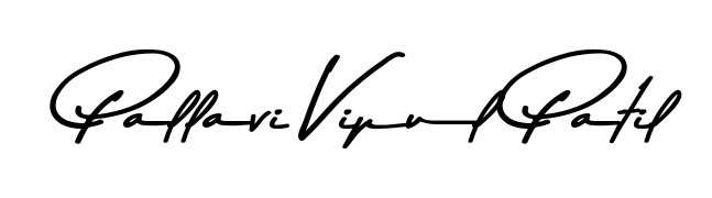 The Asem Kandis PERSONAL USE font transforms the name Pallavi Vipul Patil into an executive sign with sharp precision and distinguished character. Pallavi Vipul Patil signature style 9 images and pictures png