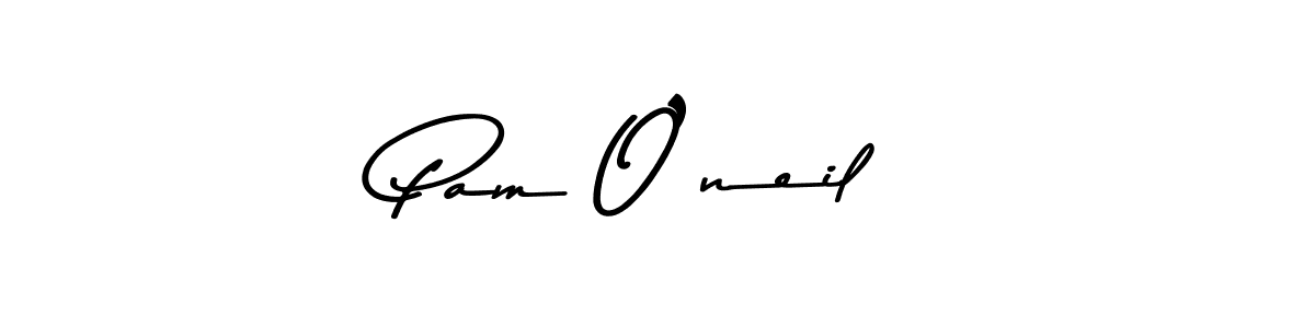 Make a beautiful signature design for name Pam O’neil. With this signature (Asem Kandis PERSONAL USE) style, you can create a handwritten signature for free. Pam O’neil signature style 9 images and pictures png