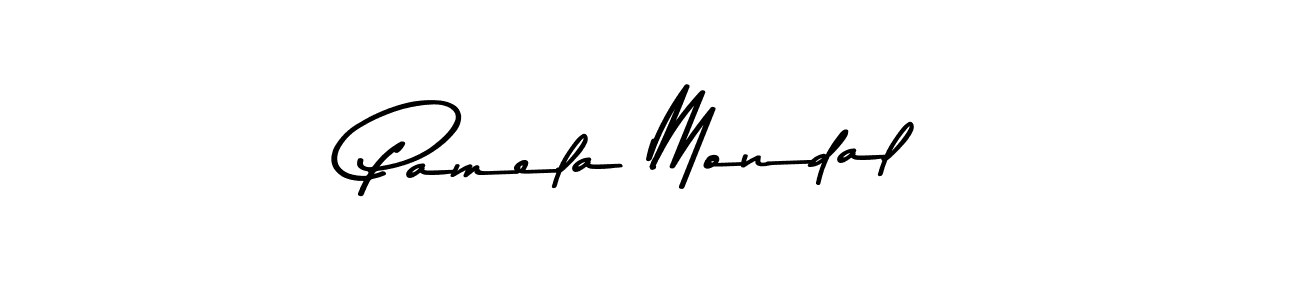 Create a beautiful signature design for name Pamela Mondal. With this signature (Asem Kandis PERSONAL USE) fonts, you can make a handwritten signature for free. Pamela Mondal signature style 9 images and pictures png