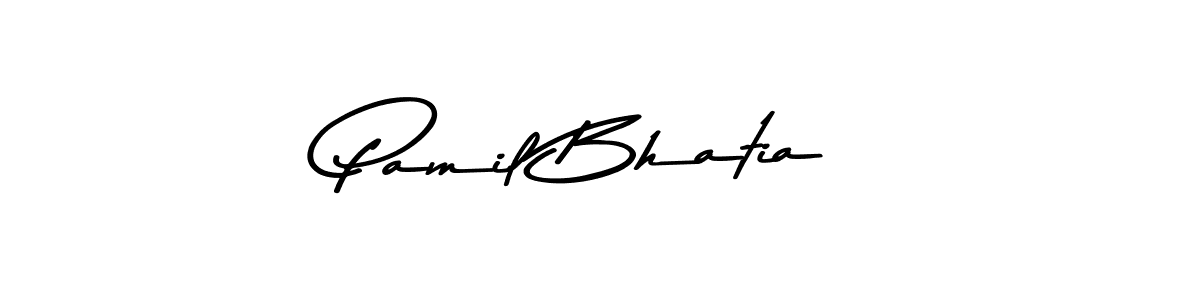 Design your own signature with our free online signature maker. With this signature software, you can create a handwritten (Asem Kandis PERSONAL USE) signature for name Pamil Bhatia. Pamil Bhatia signature style 9 images and pictures png