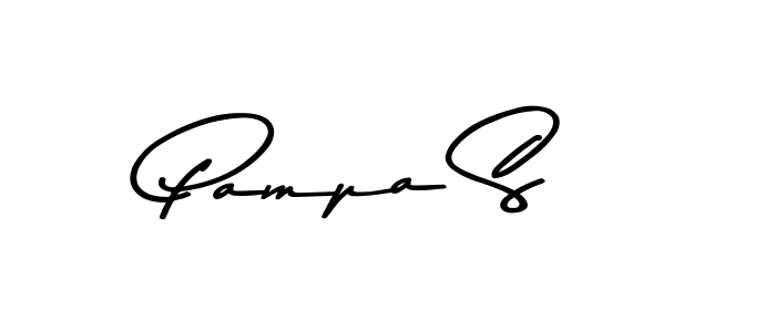 How to make Pampa S name signature. Use Asem Kandis PERSONAL USE style for creating short signs online. This is the latest handwritten sign. Pampa S signature style 9 images and pictures png