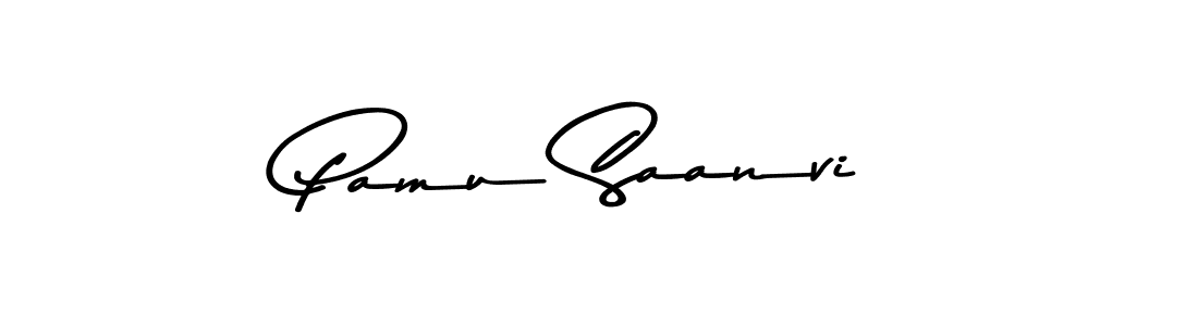 The best way (Asem Kandis PERSONAL USE) to make a short signature is to pick only two or three words in your name. The name Pamu Saanvi include a total of six letters. For converting this name. Pamu Saanvi signature style 9 images and pictures png