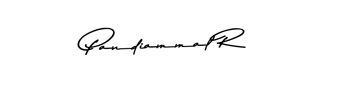 How to make Pandiammal R name signature. Use Asem Kandis PERSONAL USE style for creating short signs online. This is the latest handwritten sign. Pandiammal R signature style 9 images and pictures png