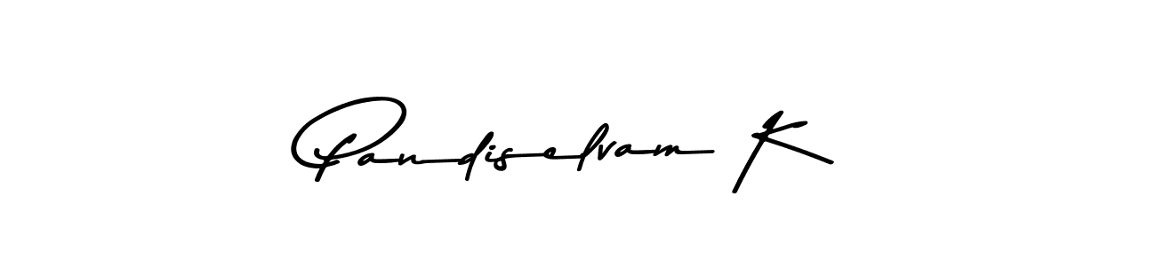 Create a beautiful signature design for name Pandiselvam K. With this signature (Asem Kandis PERSONAL USE) fonts, you can make a handwritten signature for free. Pandiselvam K signature style 9 images and pictures png