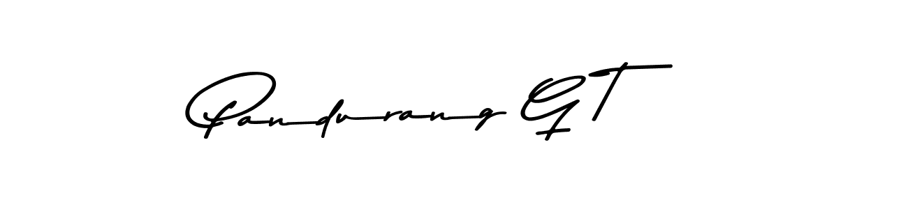 How to make Pandurang G T name signature. Use Asem Kandis PERSONAL USE style for creating short signs online. This is the latest handwritten sign. Pandurang G T signature style 9 images and pictures png