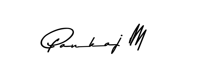 Pankaj M stylish signature style. Best Handwritten Sign (Asem Kandis PERSONAL USE) for my name. Handwritten Signature Collection Ideas for my name Pankaj M. Pankaj M signature style 9 images and pictures png