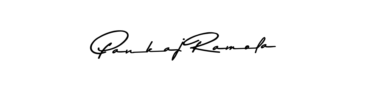 How to make Pankaj Ramola name signature. Use Asem Kandis PERSONAL USE style for creating short signs online. This is the latest handwritten sign. Pankaj Ramola signature style 9 images and pictures png