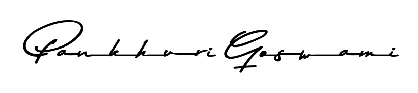You should practise on your own different ways (Asem Kandis PERSONAL USE) to write your name (Pankhuri Goswami) in signature. Don't let someone else do it for you. Pankhuri Goswami signature style 9 images and pictures png