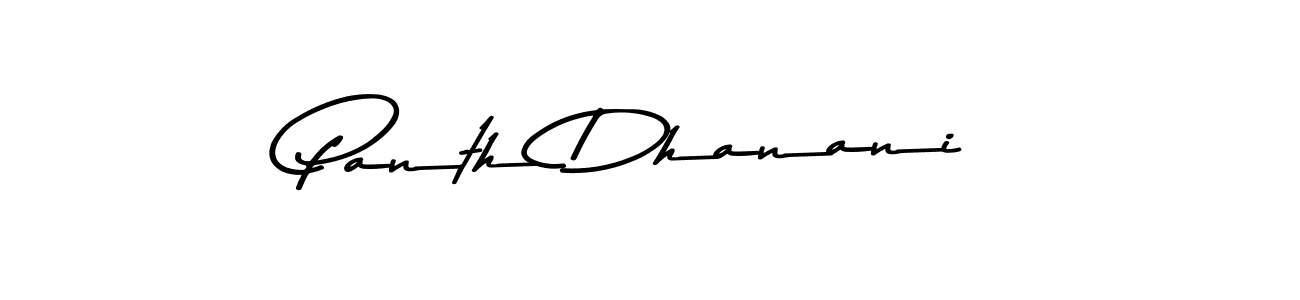 Create a beautiful signature design for name Panth Dhanani. With this signature (Asem Kandis PERSONAL USE) fonts, you can make a handwritten signature for free. Panth Dhanani signature style 9 images and pictures png