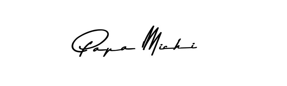 Papa Michi stylish signature style. Best Handwritten Sign (Asem Kandis PERSONAL USE) for my name. Handwritten Signature Collection Ideas for my name Papa Michi. Papa Michi signature style 9 images and pictures png