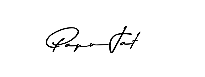 How to make Papu Jat name signature. Use Asem Kandis PERSONAL USE style for creating short signs online. This is the latest handwritten sign. Papu Jat signature style 9 images and pictures png